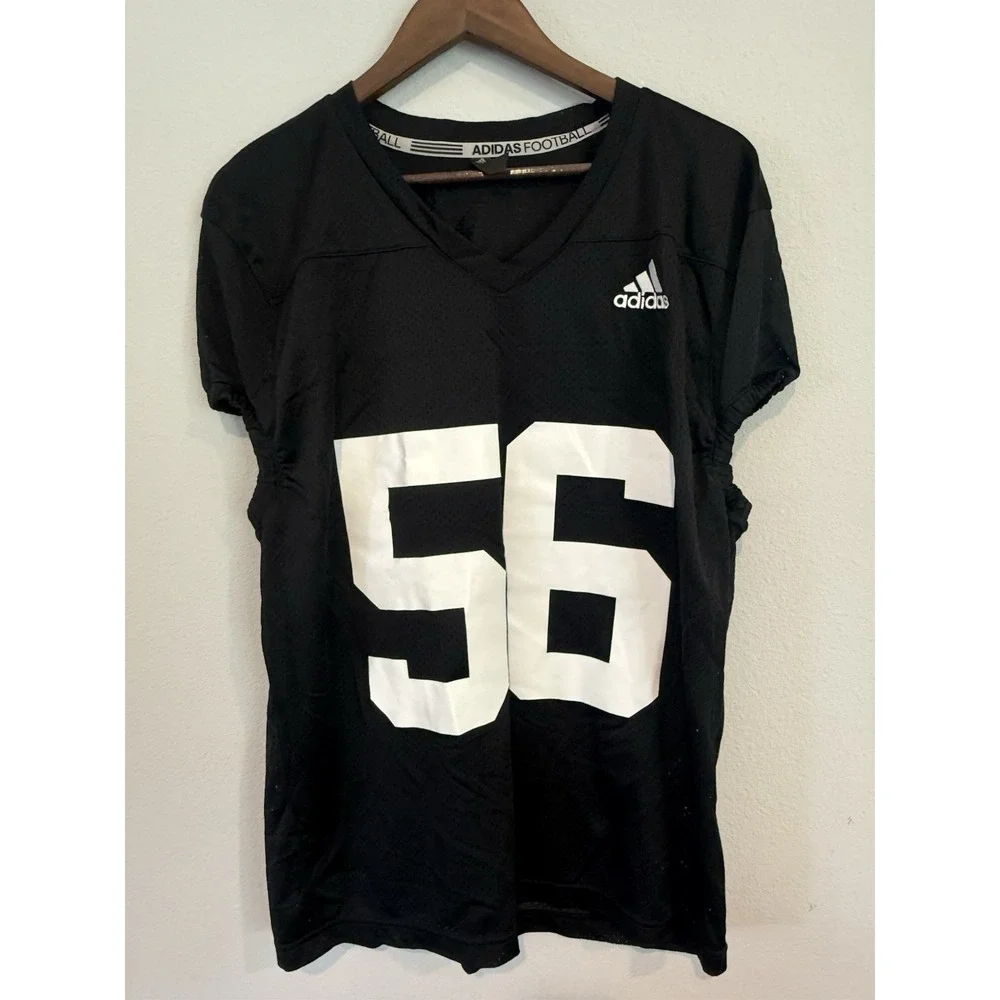 Adidas Football Practice Jersey Black White #56 Mesh Athletic Size XL